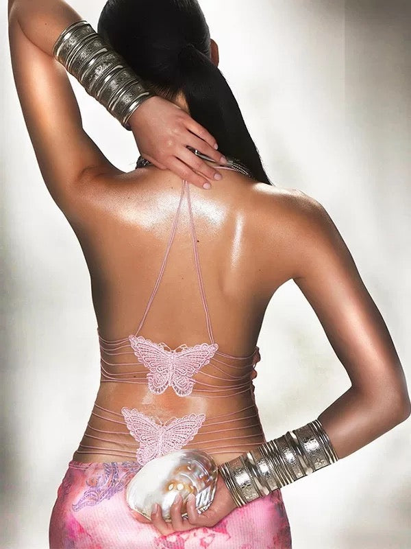 Aveline® Butterfly Backless Halter Dress