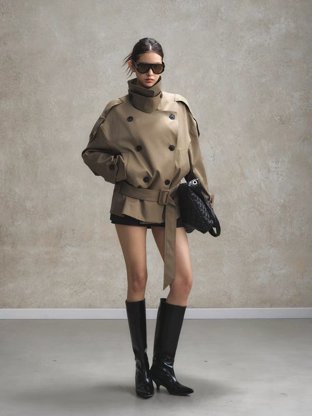 Aveline® Elara Oversized Short Trench Jacket