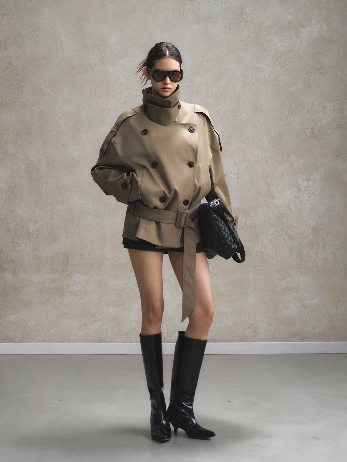 Aveline® Elara Oversized Short Trench Jacket