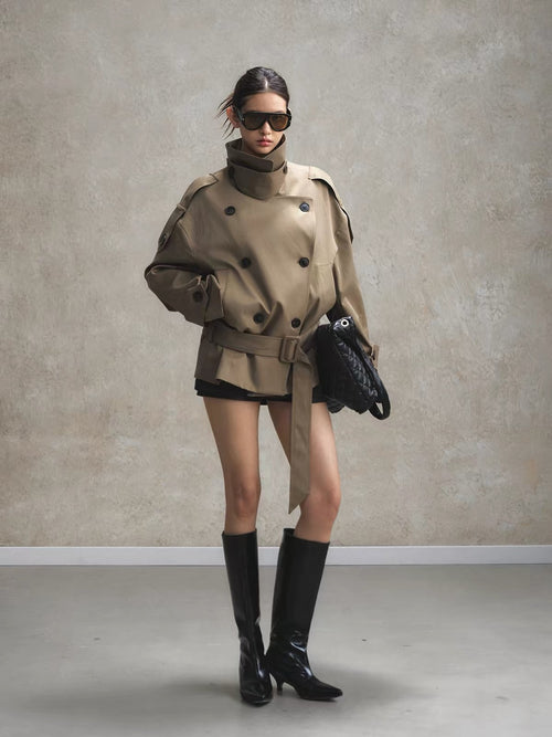 Aveline® Elara Oversized Short Trench Jacket