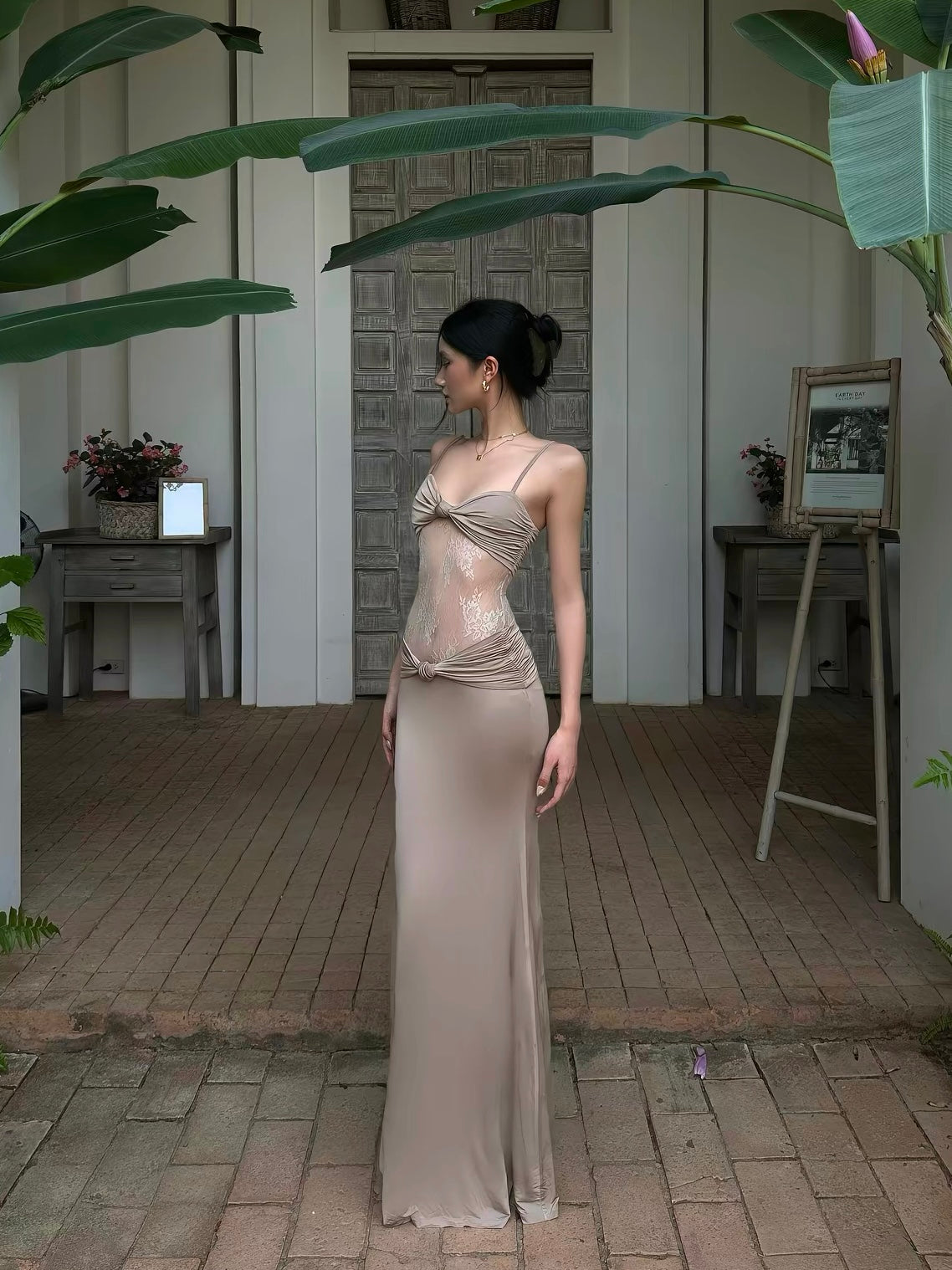Aveline® Camille Lace-Paneled Maxi Dress