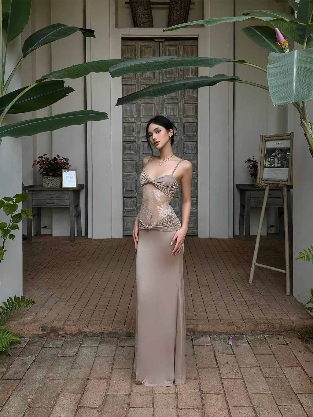 Aveline® Camille Lace-Paneled Maxi Dress